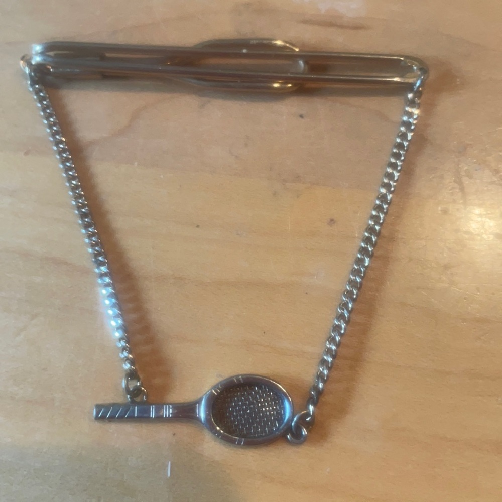 SWANK Tennis Racket Tie Clasp